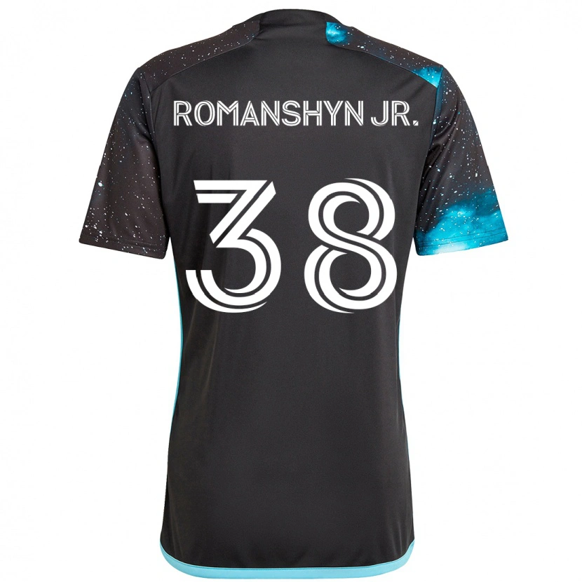 Danxen Donna Maglia Kage Romanshyn Jr. #38 Nero Blu Kit Gara Home 2025/26 Maglietta