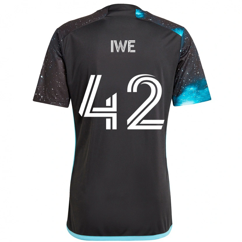 Danxen Donna Maglia Emmanuel Iwe #42 Nero Blu Kit Gara Home 2025/26 Maglietta
