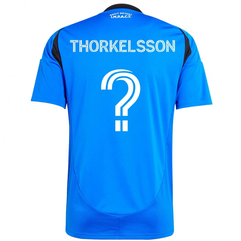Danxen Donna Maglia Róbert Orri Thorkelsson #0 Blu Scuro Nero Kit Gara Home 2025/26 Maglietta
