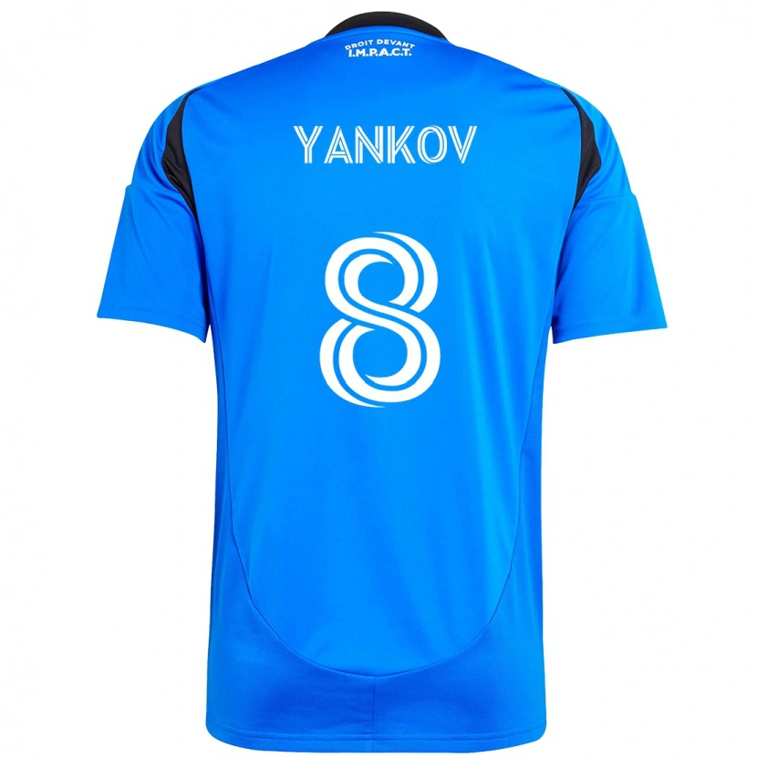Danxen Donna Maglia Dominik Yankov #8 Blu Scuro Nero Kit Gara Home 2025/26 Maglietta