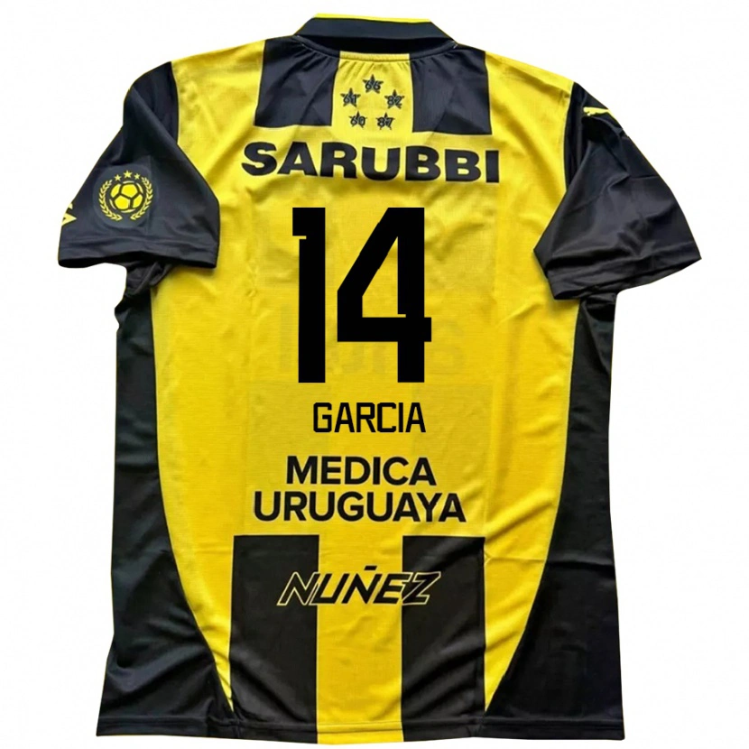 Danxen Donna Maglia Damián García #14 Giallo Nero Kit Gara Home 2025/26 Maglietta