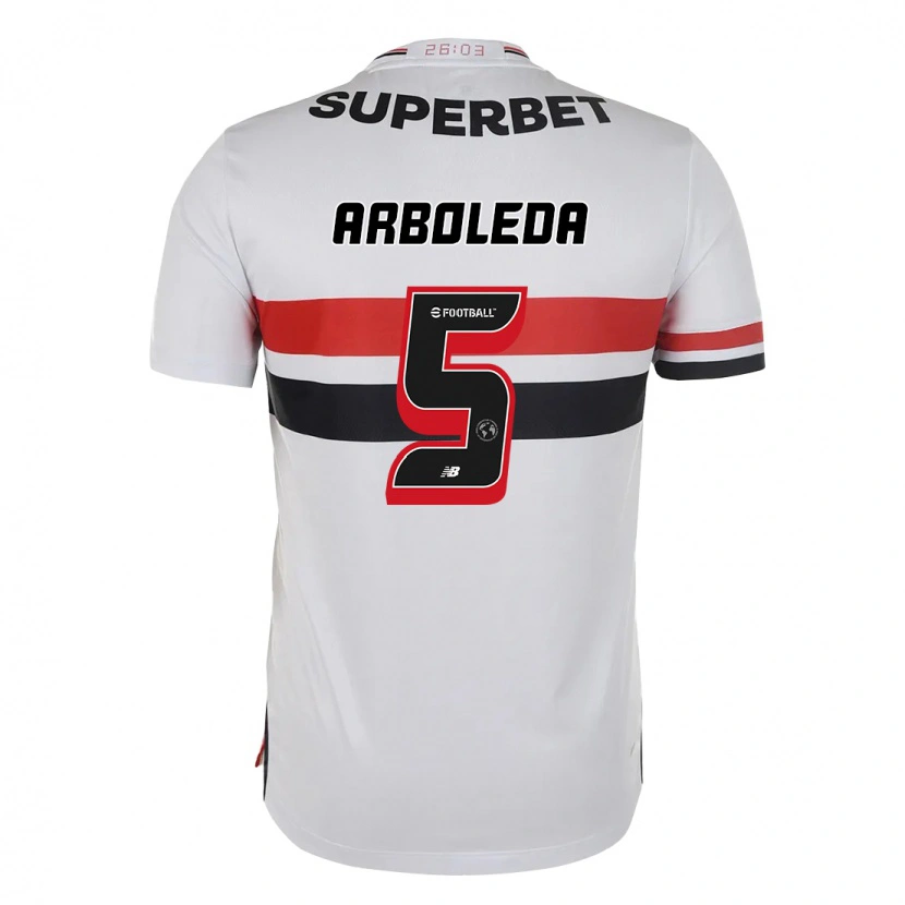 Danxen Donna Maglia Robert Arboleda #5 Rosso Nero Bianco Kit Gara Home 2025/26 Maglietta