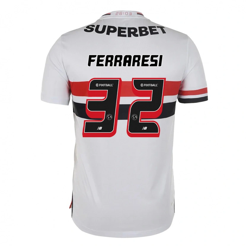 Danxen Donna Maglia Nahuel Ferraresi #32 Rosso Nero Bianco Kit Gara Home 2025/26 Maglietta
