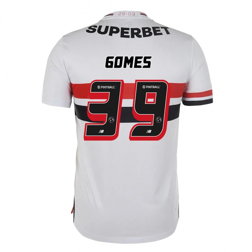 Danxen Donna Maglia William Gomes #39 Rosso Nero Bianco Kit Gara Home 2025/26 Maglietta