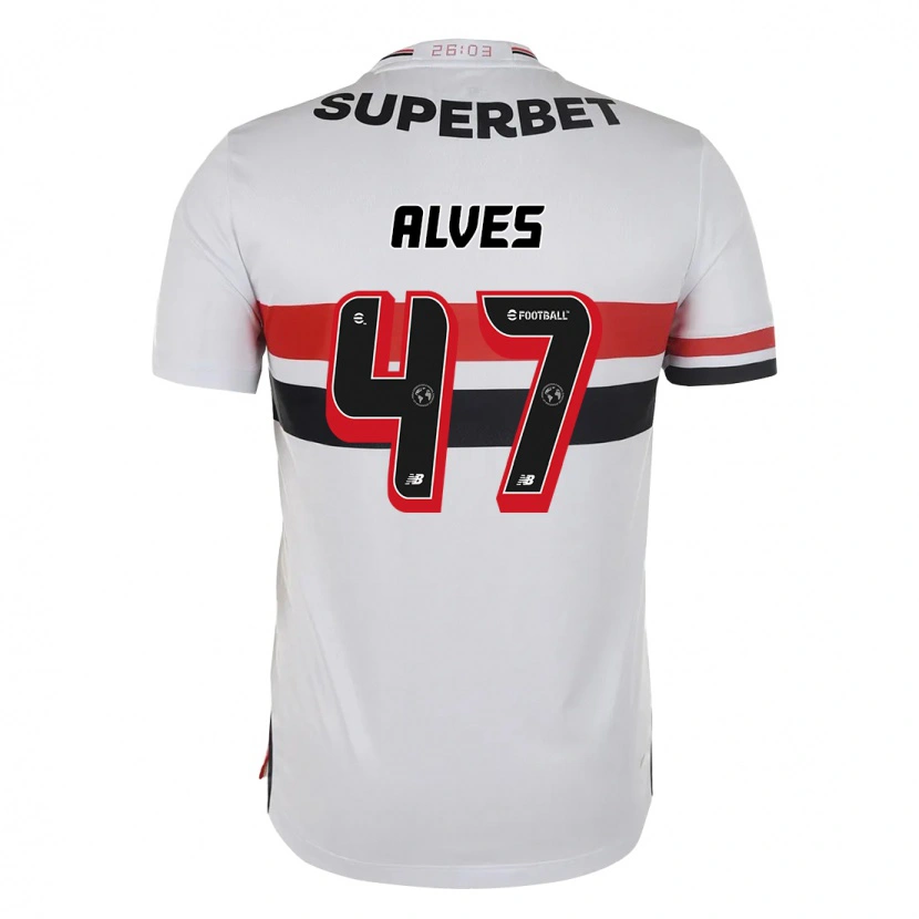 Danxen Donna Maglia Matheus Alves #47 Rosso Nero Bianco Kit Gara Home 2025/26 Maglietta