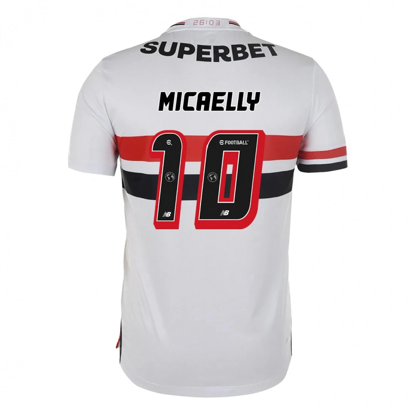 Danxen Donna Maglia Micaelly #10 Rosso Nero Bianco Kit Gara Home 2025/26 Maglietta