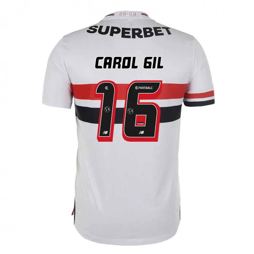 Danxen Donna Maglia Carol Gil #16 Rosso Nero Bianco Kit Gara Home 2025/26 Maglietta