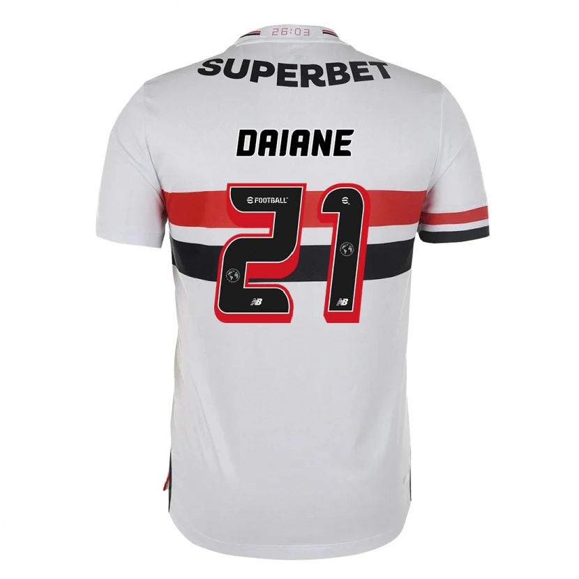 Danxen Donna Maglia Daiane #21 Rosso Nero Bianco Kit Gara Home 2025/26 Maglietta