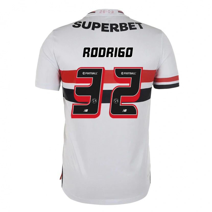 Danxen Donna Maglia Rodrigo #32 Rosso Nero Bianco Kit Gara Home 2025/26 Maglietta