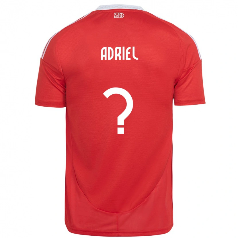 Danxen Donna Maglia Adriel #0 Rosso Bianco Kit Gara Home 2025/26 Maglietta