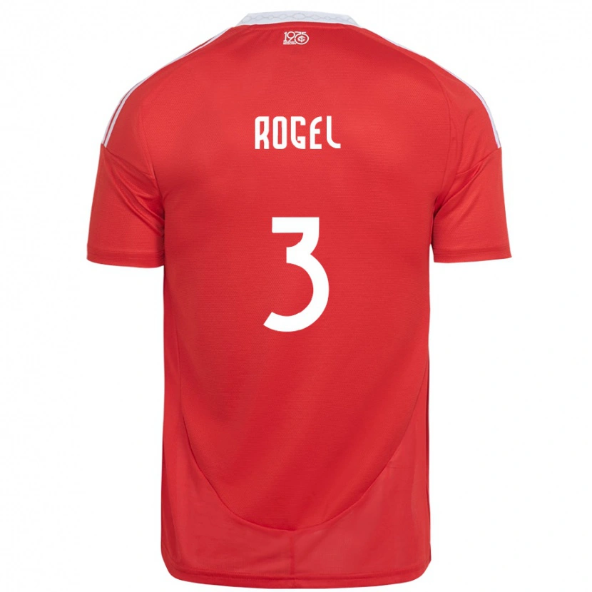 Danxen Donna Maglia Agustín Rogel #3 Rosso Bianco Kit Gara Home 2025/26 Maglietta