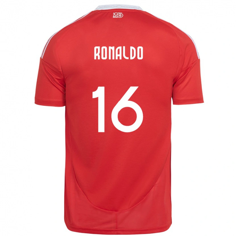 Danxen Donna Maglia Ronaldo #16 Rosso Bianco Kit Gara Home 2025/26 Maglietta