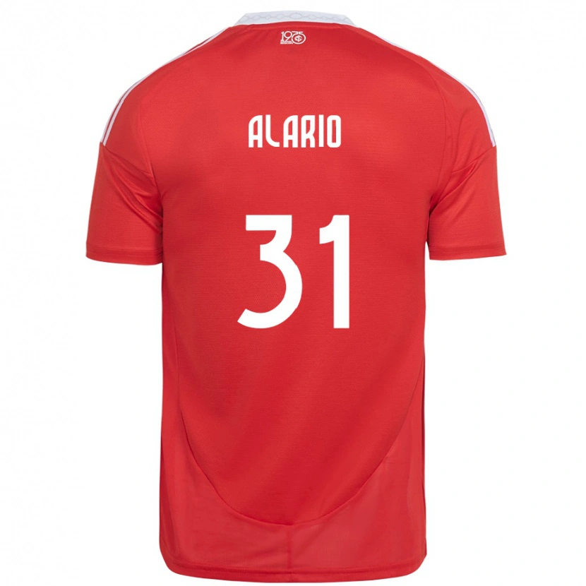 Danxen Donna Maglia Lucas Alario #31 Rosso Bianco Kit Gara Home 2025/26 Maglietta