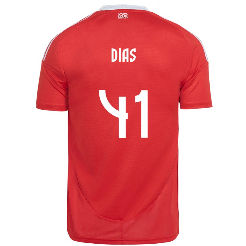 Danxen Donna Maglia Matheus Dias #41 Rosso Bianco Kit Gara Home 2025/26 Maglietta