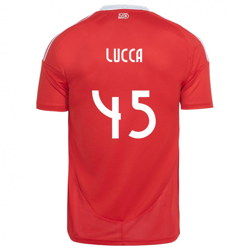 Danxen Donna Maglia Lucca #45 Rosso Bianco Kit Gara Home 2025/26 Maglietta