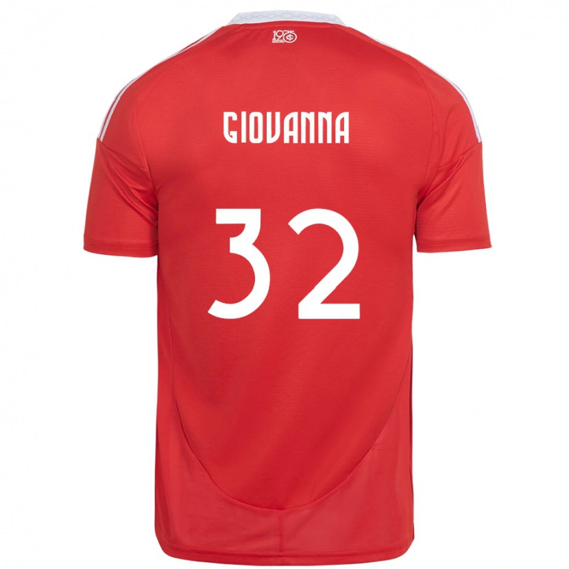 Danxen Donna Maglia Giulia Giovanna #32 Rosso Bianco Kit Gara Home 2025/26 Maglietta