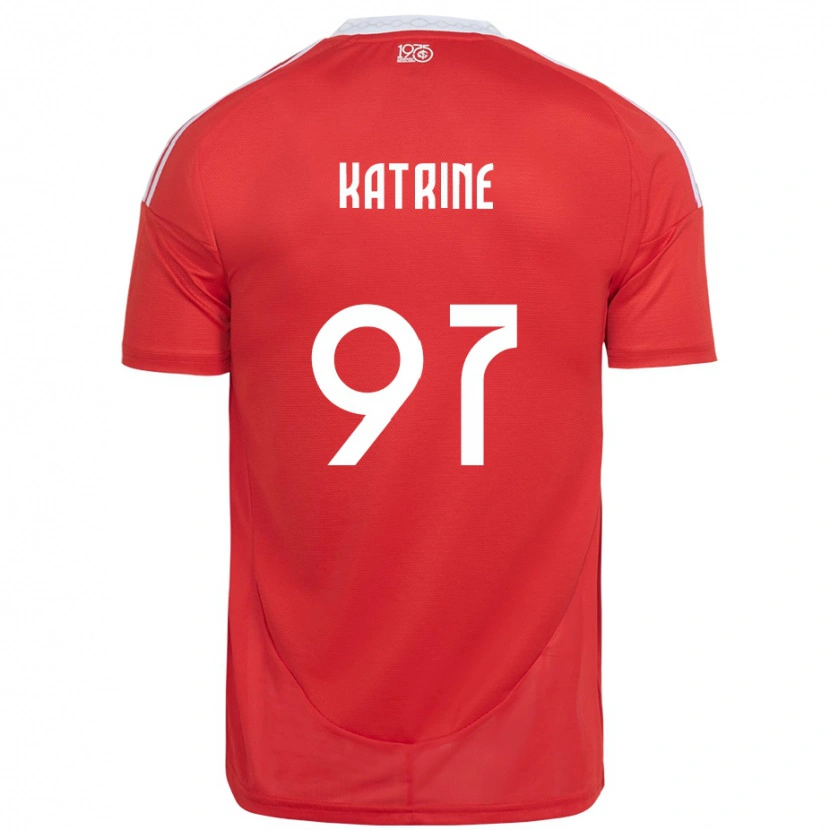 Danxen Donna Maglia Katrine #97 Rosso Bianco Kit Gara Home 2025/26 Maglietta