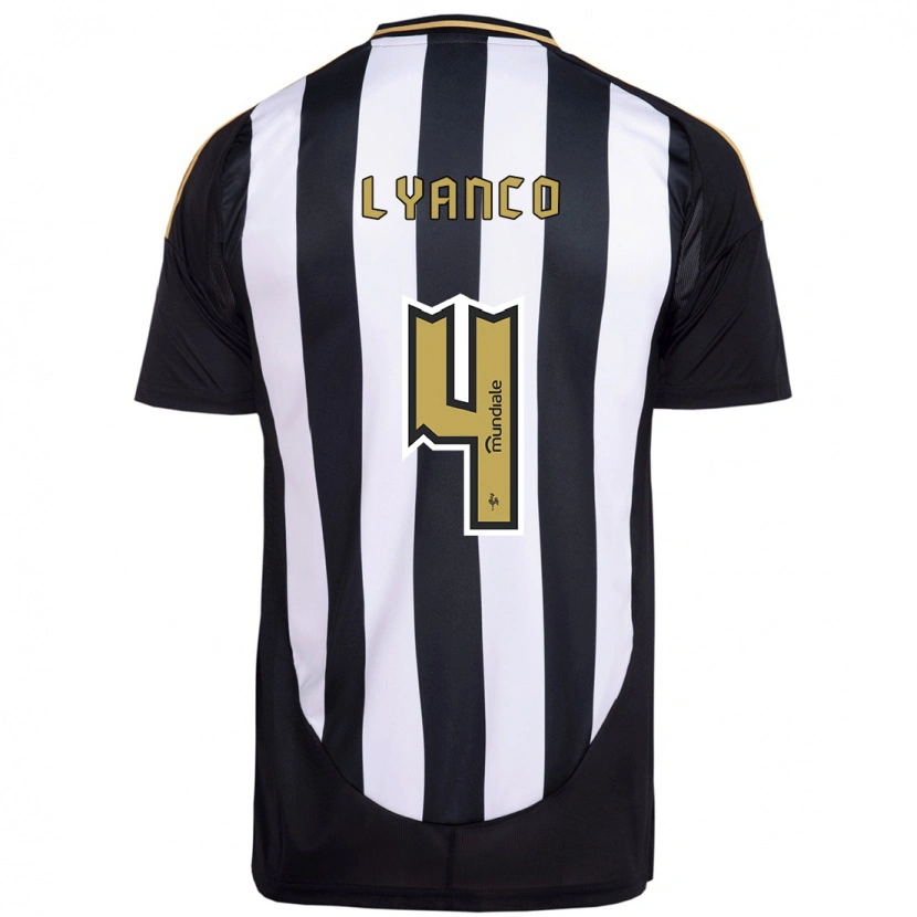 Danxen Donna Maglia Lyanco #4 Bianco Nero Kit Gara Home 2025/26 Maglietta