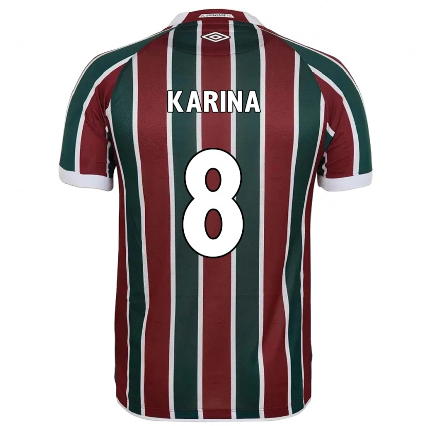 Danxen Donna Maglia Karina #8 Verde Borgogna Bianco Kit Gara Home 2025/26 Maglietta