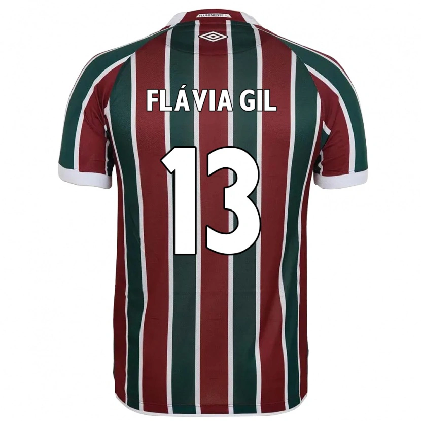 Danxen Donna Maglia Flávia Gil #13 Verde Borgogna Bianco Kit Gara Home 2025/26 Maglietta