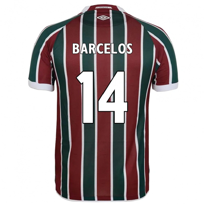 Danxen Donna Maglia Danilo Barcelos #14 Verde Borgogna Bianco Kit Gara Home 2025/26 Maglietta