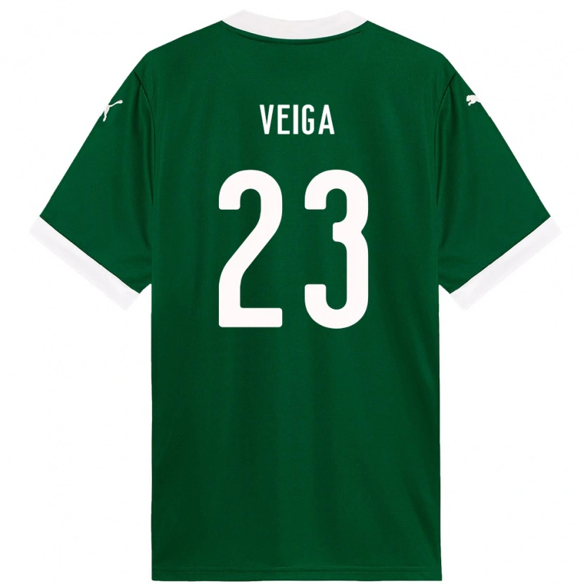 Danxen Donna Maglia Raphael Veiga #23 Verde Bianco Kit Gara Home 2025/26 Maglietta