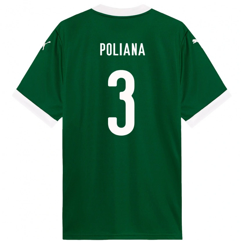 Danxen Donna Maglia Poliana #3 Verde Bianco Kit Gara Home 2025/26 Maglietta
