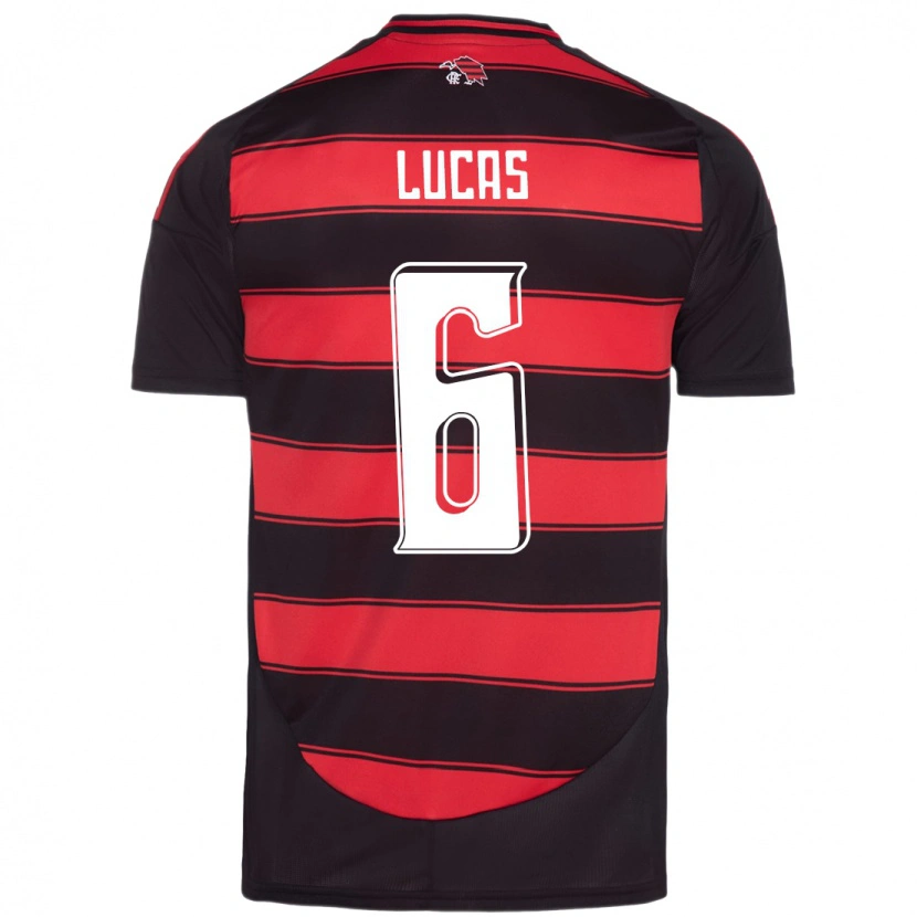 Danxen Donna Maglia Ayrton Lucas #6 Rosso Nero Kit Gara Home 2025/26 Maglietta