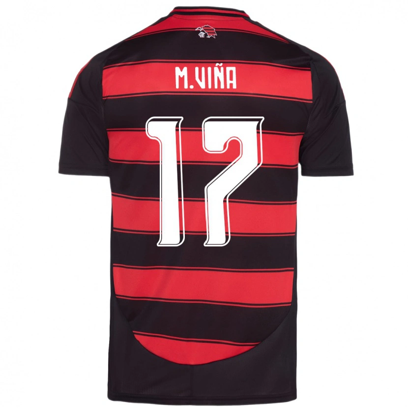 Danxen Donna Maglia Matías Viña #17 Rosso Nero Kit Gara Home 2025/26 Maglietta