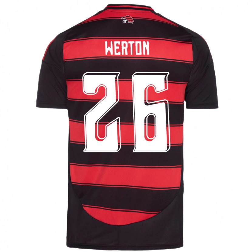 Danxen Donna Maglia Werton #26 Rosso Nero Kit Gara Home 2025/26 Maglietta
