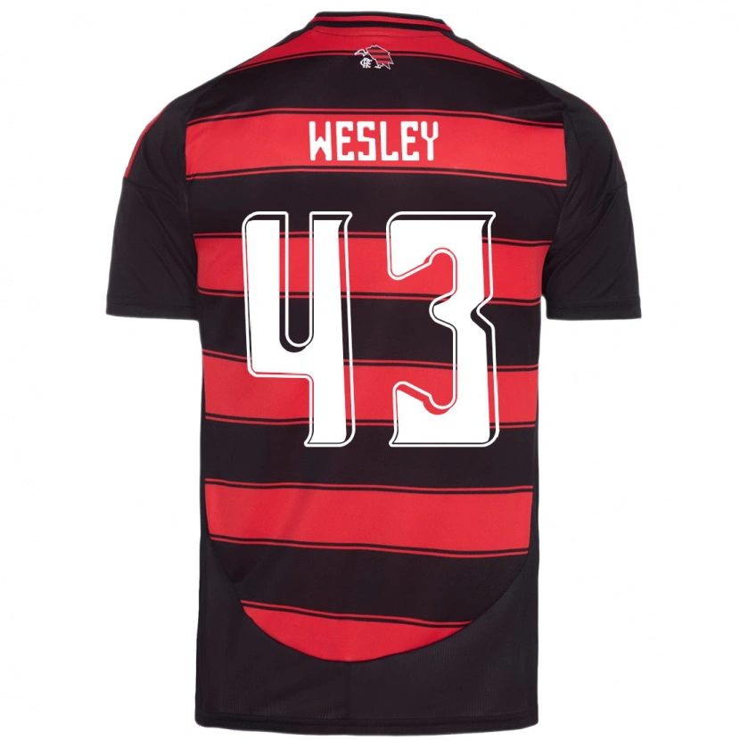 Danxen Donna Maglia Wesley #43 Rosso Nero Kit Gara Home 2025/26 Maglietta