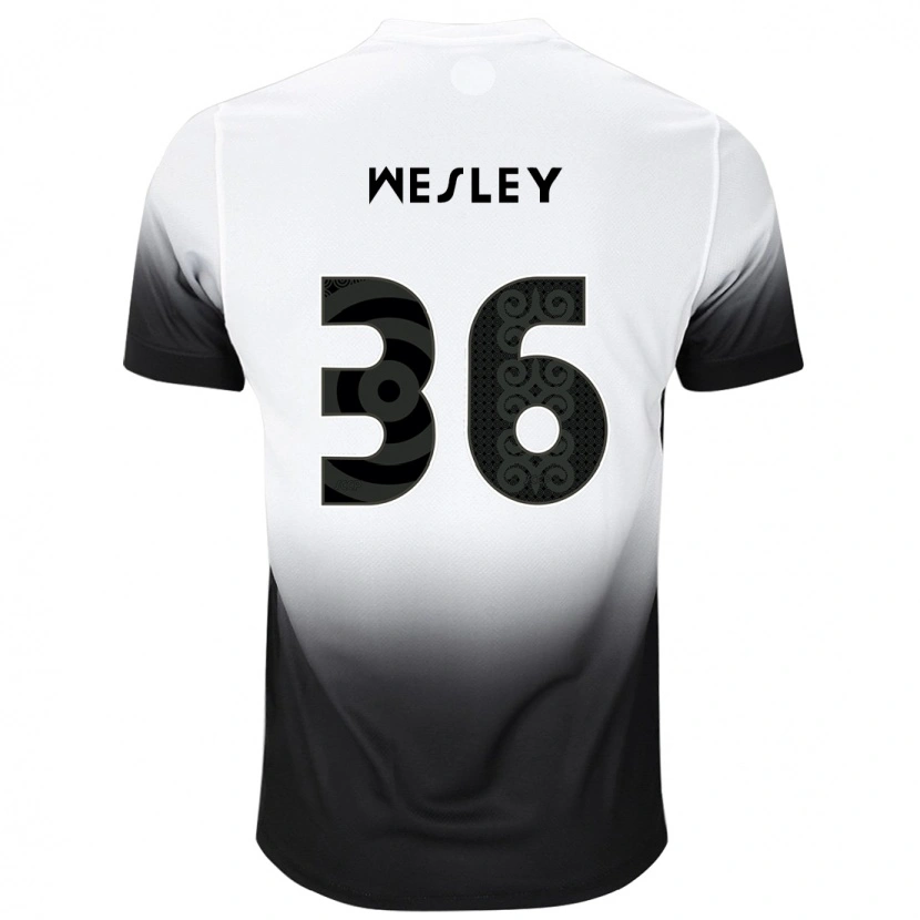 Danxen Donna Maglia Wesley #36 Bianco Nero Kit Gara Home 2025/26 Maglietta