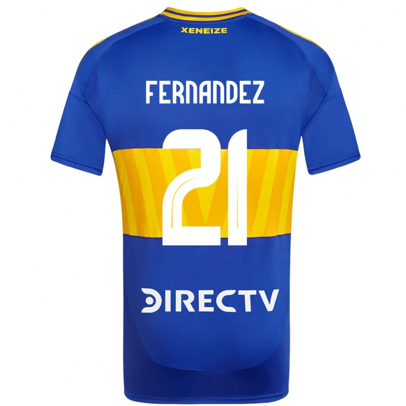 Danxen Donna Maglia Ezequiel Fernandez #21 Blu Royal Giallo Kit Gara Home 2025/26 Maglietta