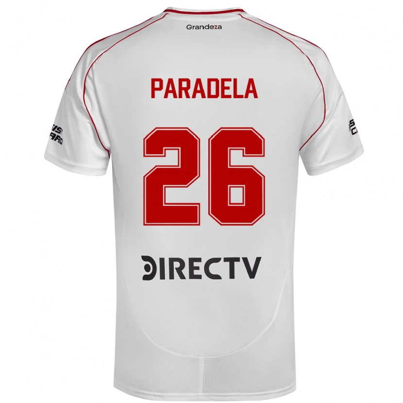 Danxen Donna Maglia Jose Paradela #26 Bianco Rosso Kit Gara Home 2025/26 Maglietta