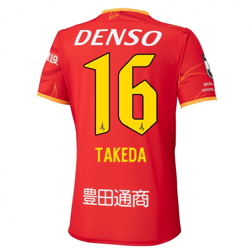 Danxen Donna Maglia Yohei Takeda #16 Rosso Giallo Kit Gara Home 2025/26 Maglietta