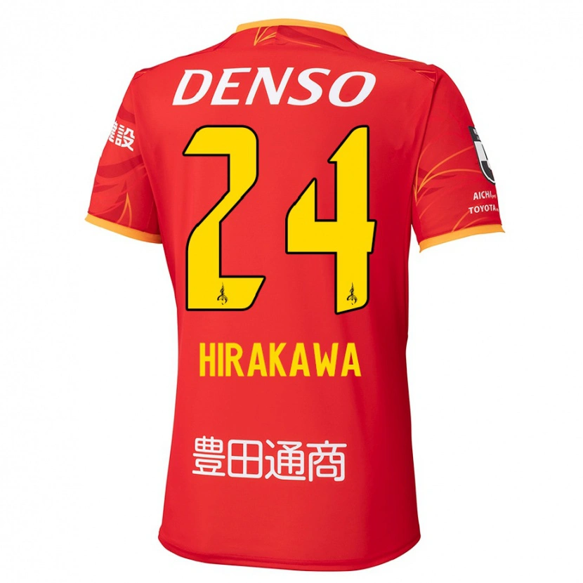 Danxen Donna Maglia Haruto Hirakawa #24 Rosso Giallo Kit Gara Home 2025/26 Maglietta