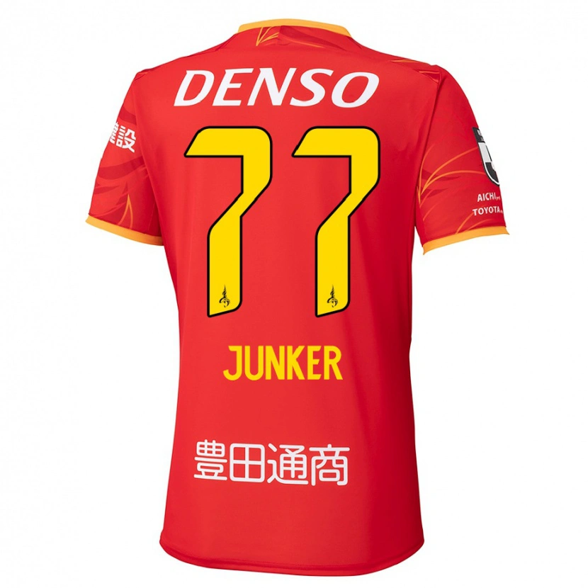 Danxen Donna Maglia Kasper Junker #77 Rosso Giallo Kit Gara Home 2025/26 Maglietta