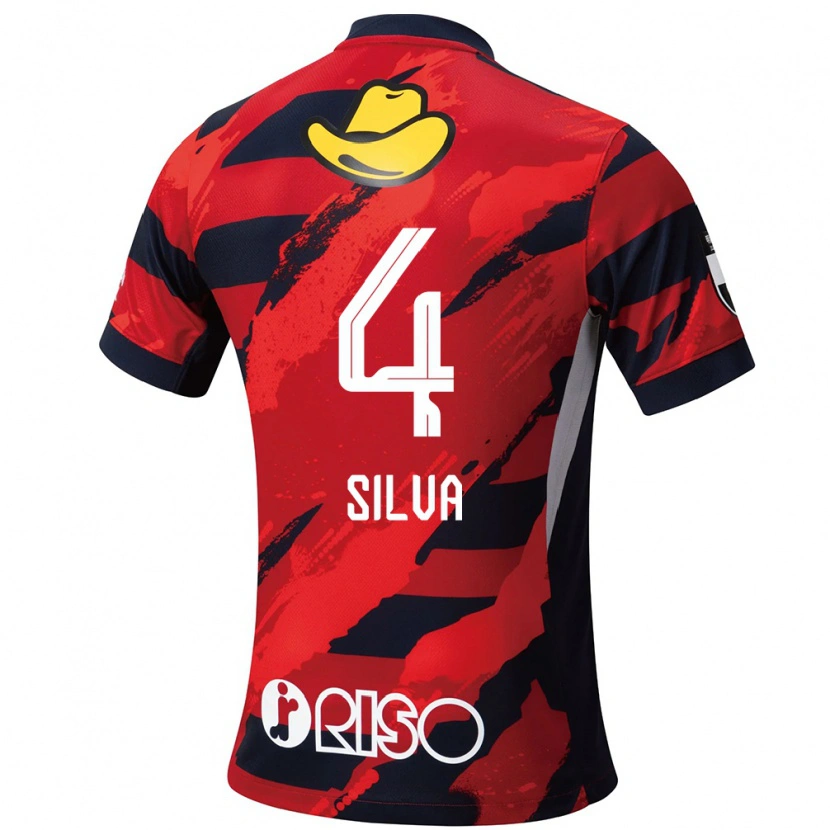 Danxen Donna Maglia Leo Silva #4 Rosso Nero Kit Gara Home 2025/26 Maglietta