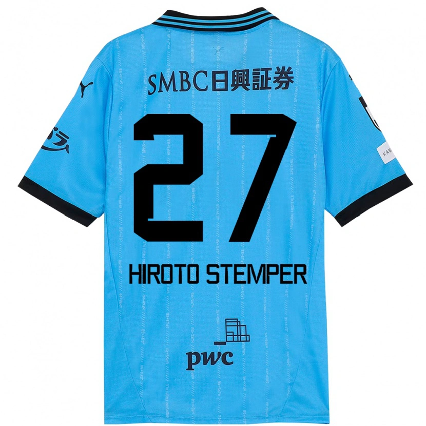 Danxen Donna Maglia Luka Hiroto Stemper #27 Azzurro Cielo Nero Kit Gara Home 2025/26 Maglietta
