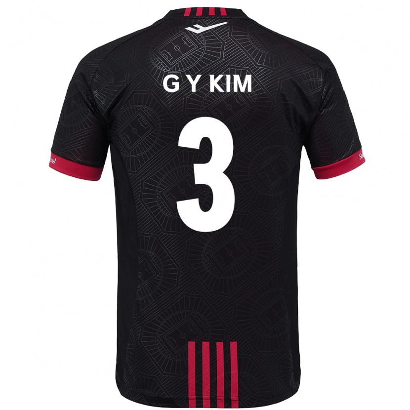 Danxen Donna Maglia Yu-Geon Kim #3 Nero Rosso Kit Gara Home 2025/26 Maglietta