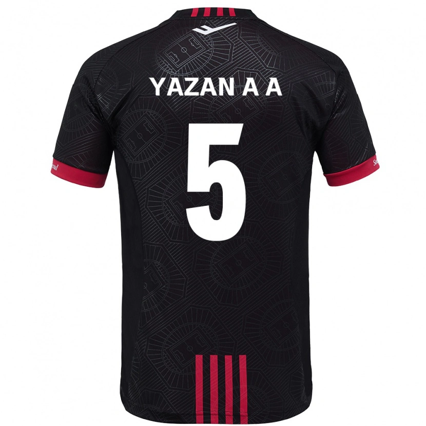 Danxen Donna Maglia Yazan Al-Arab #5 Nero Rosso Kit Gara Home 2025/26 Maglietta