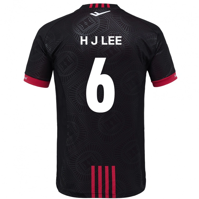 Danxen Donna Maglia Ju-Hwan Lee #6 Nero Rosso Kit Gara Home 2025/26 Maglietta
