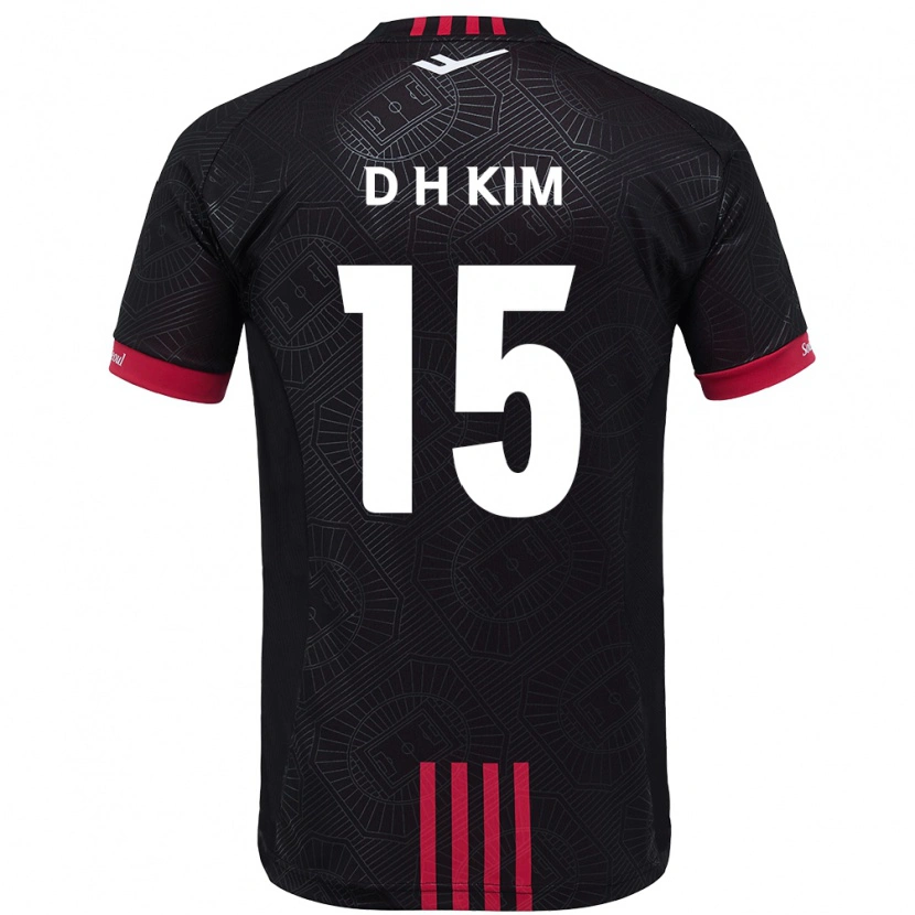 Danxen Donna Maglia Hyeon-Deok Kim #15 Nero Rosso Kit Gara Home 2025/26 Maglietta