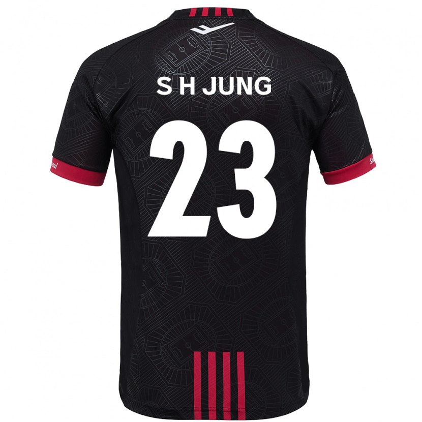 Danxen Donna Maglia Hyeon-Soo Jung #23 Nero Rosso Kit Gara Home 2025/26 Maglietta