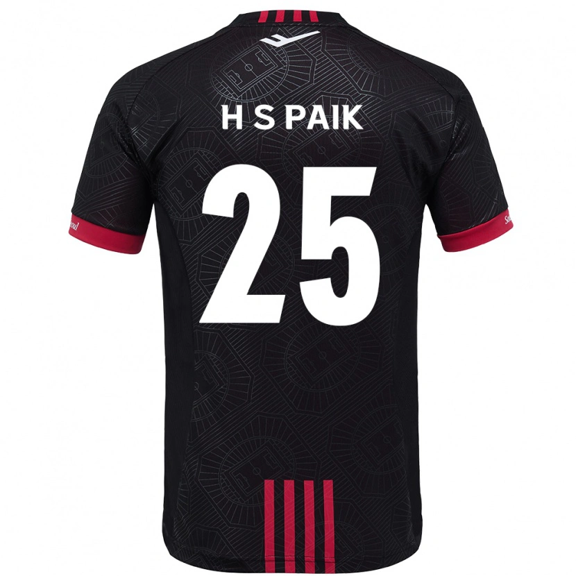 Danxen Donna Maglia Sang-Hoon Paik #25 Nero Rosso Kit Gara Home 2025/26 Maglietta