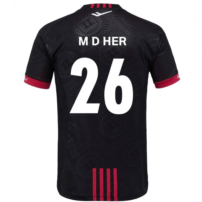Danxen Donna Maglia Dong-Min Her #26 Nero Rosso Kit Gara Home 2025/26 Maglietta