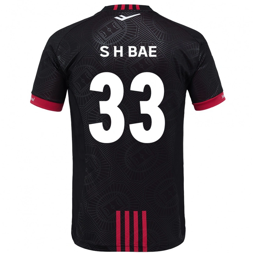 Danxen Donna Maglia Hyun-Seo Bae #33 Nero Rosso Kit Gara Home 2025/26 Maglietta