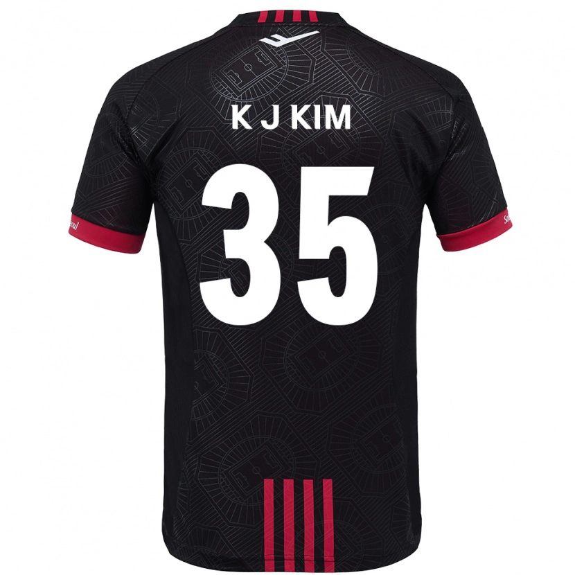 Danxen Donna Maglia Kang-Jun Kim #35 Nero Rosso Kit Gara Home 2025/26 Maglietta