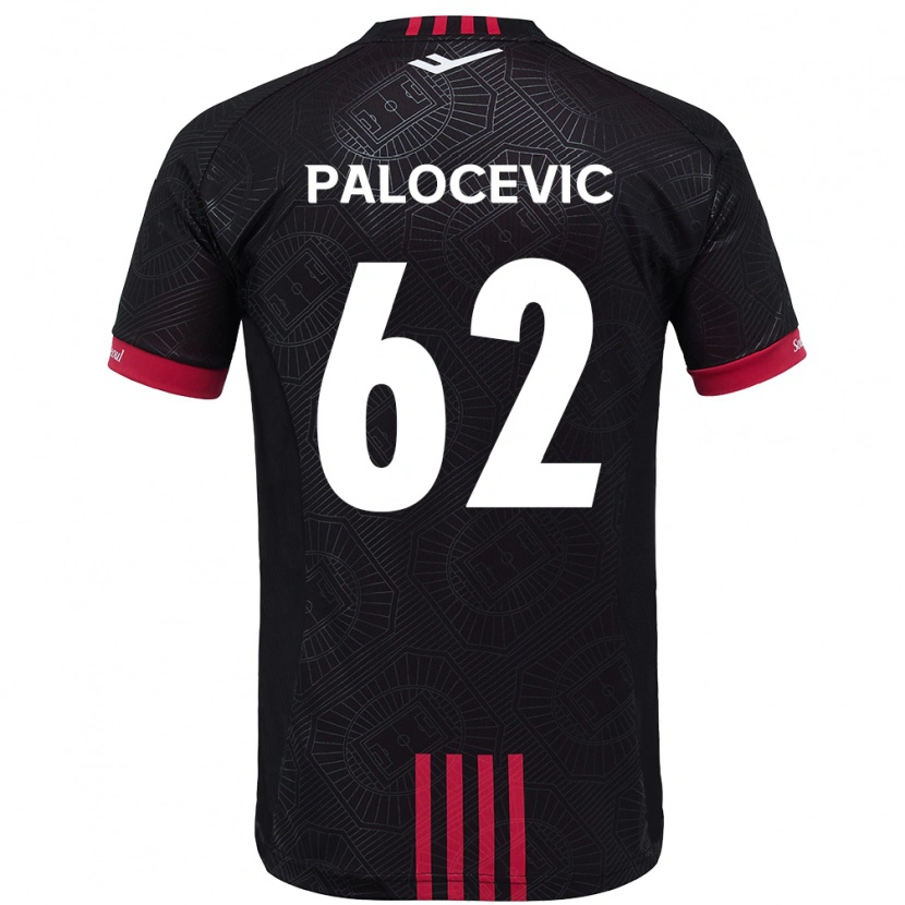 Danxen Donna Maglia Aleksandar Palocevic #62 Nero Rosso Kit Gara Home 2025/26 Maglietta