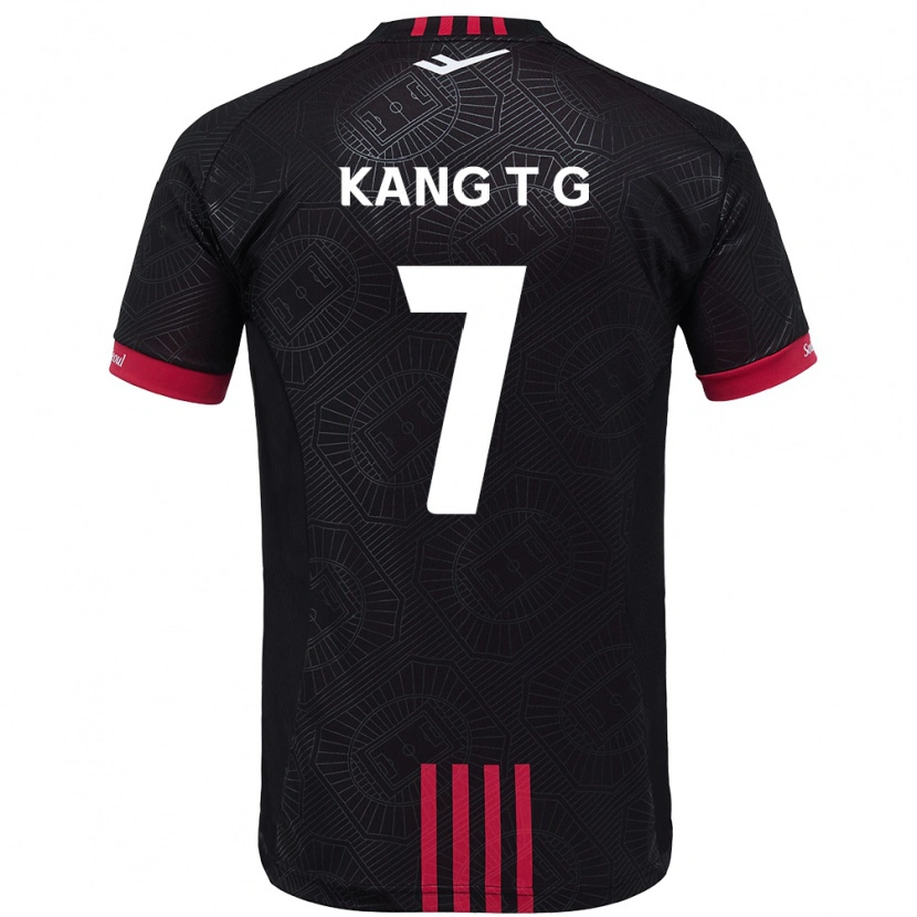 Danxen Donna Maglia Kang Tae-Gyeong #7 Nero Rosso Kit Gara Home 2025/26 Maglietta